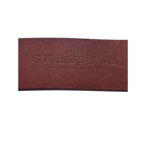 G.H. Bass & Co Belt 5100 Brown Unisex Sz M 32 Leather 1 3/8" - Picture 3 of 10